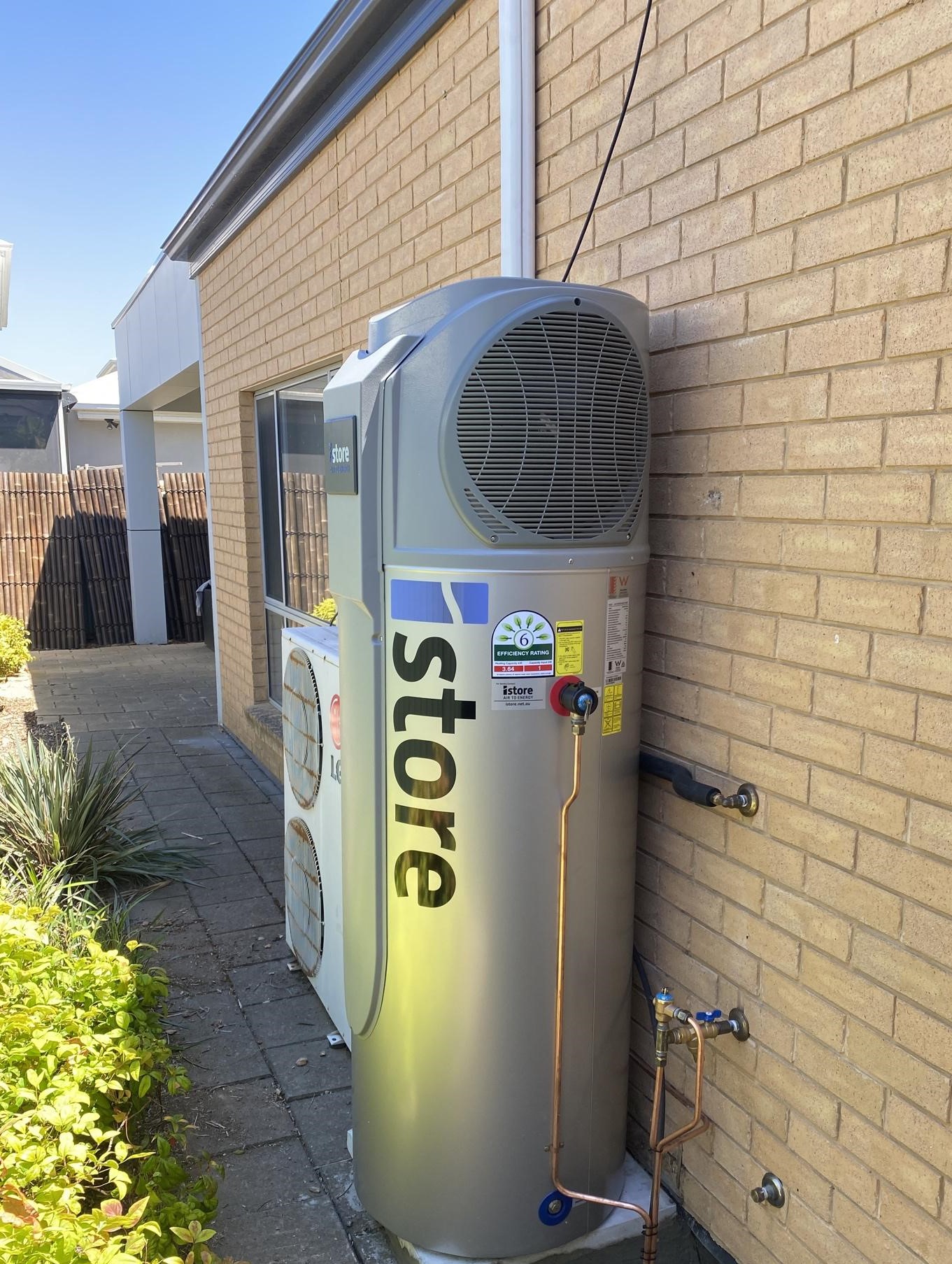 Installed iStore 270L Heat Pump