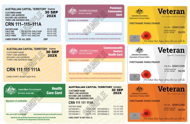 REPS Concession Card Types